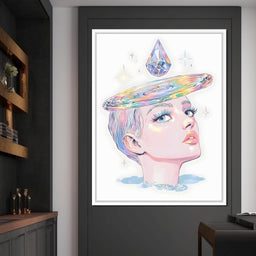 Iridescent Cosmic Halo Dream - NicheCanvas