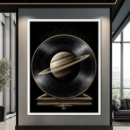 Saturn Vinyl Orbit Night Sky - NicheCanvas