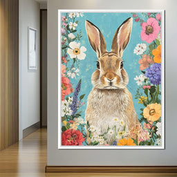 Charming Bunny Among Blossoms - NicheCanvas