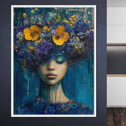 Floral Dreams in Indigo Depths - NicheCanvas
