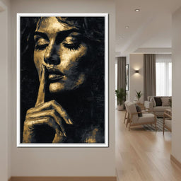 Golden Silence Portrait Muse - NicheCanvas