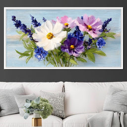 Oil Bouquet Pastel Meadow Flowers - NicheCanvas