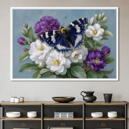 Blue Butterfly Garden Blossom - NicheCanvas