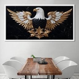 Majestic Gold Eagle Crest Marble - NicheCanvas