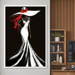 The White Dress - Sable Elegance with Flare - NicheCanvas