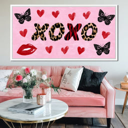 Wild Love XOXO Leopard Hearts - NicheCanvas