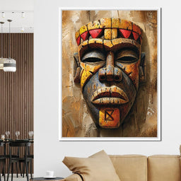 Ancient Tribal Mask Vibrance - NicheCanvas