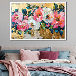 Golden Royal Flowers 08 - Wildrose Creations - NicheCanvas