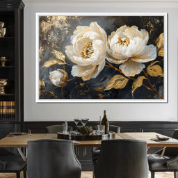 Golden Petals on Midnight - NicheCanvas