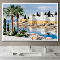 Mediterranean Seaside Citadel - NicheCanvas