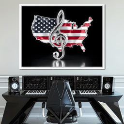 Patriotic Melody Stars Stripes - NicheCanvas