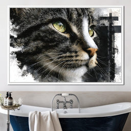 Golden Eyed Cat Portrait - NicheCanvas