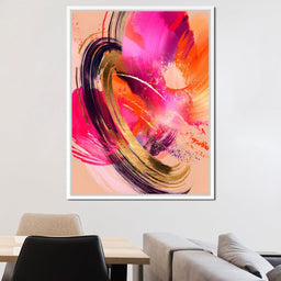Radiant Magenta Gold Swirl Energy - NicheCanvas