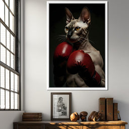 Pugilist Feline Champion - NicheCanvas