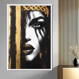 Golden Gaze Enigma Portrait - NicheCanvas