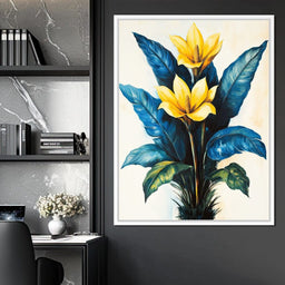 Golden Petals Tropical Elegance - NicheCanvas