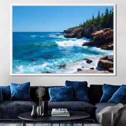 Rocky Coast Whitewave Horizon - NicheCanvas