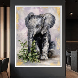 Gentle Elephant Calf Portrait - NicheCanvas