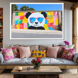 Street Art -  Panda Shades - NicheCanvas