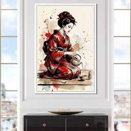 Japanese Woman Tea Ceremony - NicheCanvas