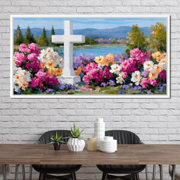 Garden Reverie by the Lake - NicheCanvas