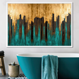 Golden Reflections Vertical Harmony - NicheCanvas