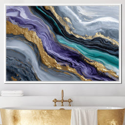 Gilded Riverstone Flow - NicheCanvas