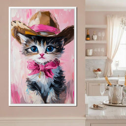 Cowboy Kitten Pink Bow Charm - NicheCanvas