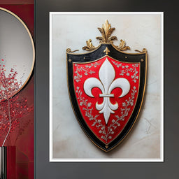 Majestic Fleur De Lys Heraldic Emblem - NicheCanvas