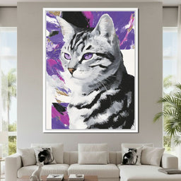 Violet Eyed Feline Muse - NicheCanvas