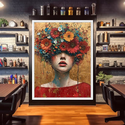 Bloomed Silence in Gold - NicheCanvas