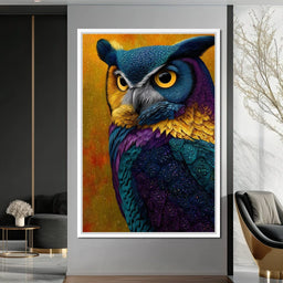 Radiant Nocturnal Guardian Owl - NicheCanvas