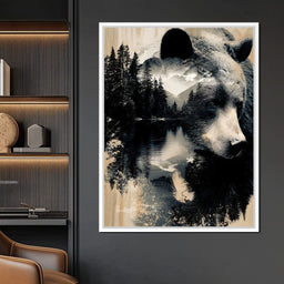 Wild Pines Bear Reflection - NicheCanvas