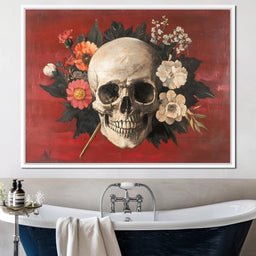 Skull and Floral Reverie - NicheCanvas