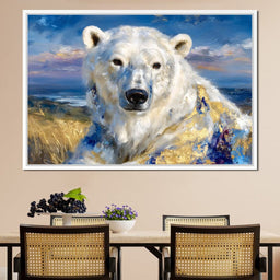 Golden Arctic Polar Bear Portrait - Neal Hackett - NicheCanvas