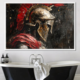 Spartan Solitude in Crimson - NicheCanvas