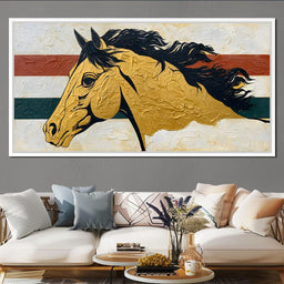 Golden Stallion Portrait - NicheCanvas
