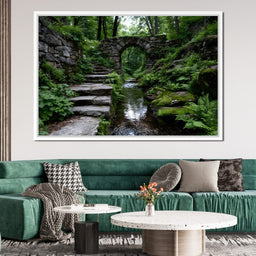 Forest Stone Archway Pathway - NicheCanvas