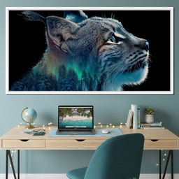 Aurora Lynx Spirit Portrait - NicheCanvas