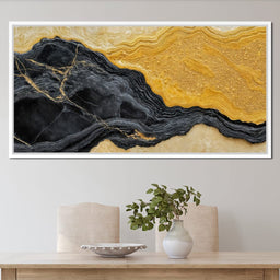 Black Marble Gold Drift - TooplesArt - NicheCanvas