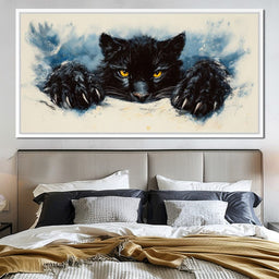 Black Feline on the Prowl - NicheCanvas