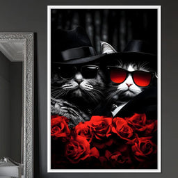 Feline Noir Enigma Roses - NicheCanvas