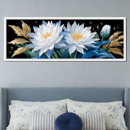 Celestial White Lotus Bloom - NicheCanvas