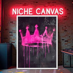 Pink Crown Graffiti - NicheCanvas