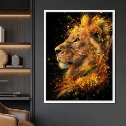 Majestic Lion Firestorm Portrait - NicheCanvas