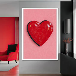 Glossy Red Heart Pop  - NicheCanvas