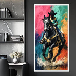 Galloping Midnight Charro Charge - NicheCanvas