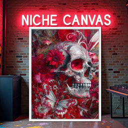 Rose Petal Skull Garden Feast - NicheCanvas