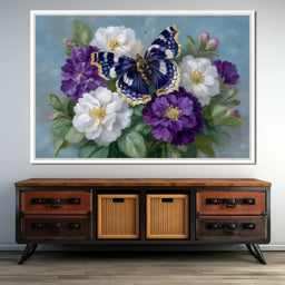 Sapphire Butterfly Bouquet - NicheCanvas