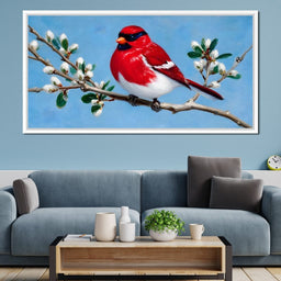 Radiant Bird on Blossoming Twig - NicheCanvas
